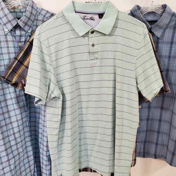 Nautica Tasso Elba Club Room John Ashford Men's L Casual Button Down Shirts 4ct - Picture 13 of 15